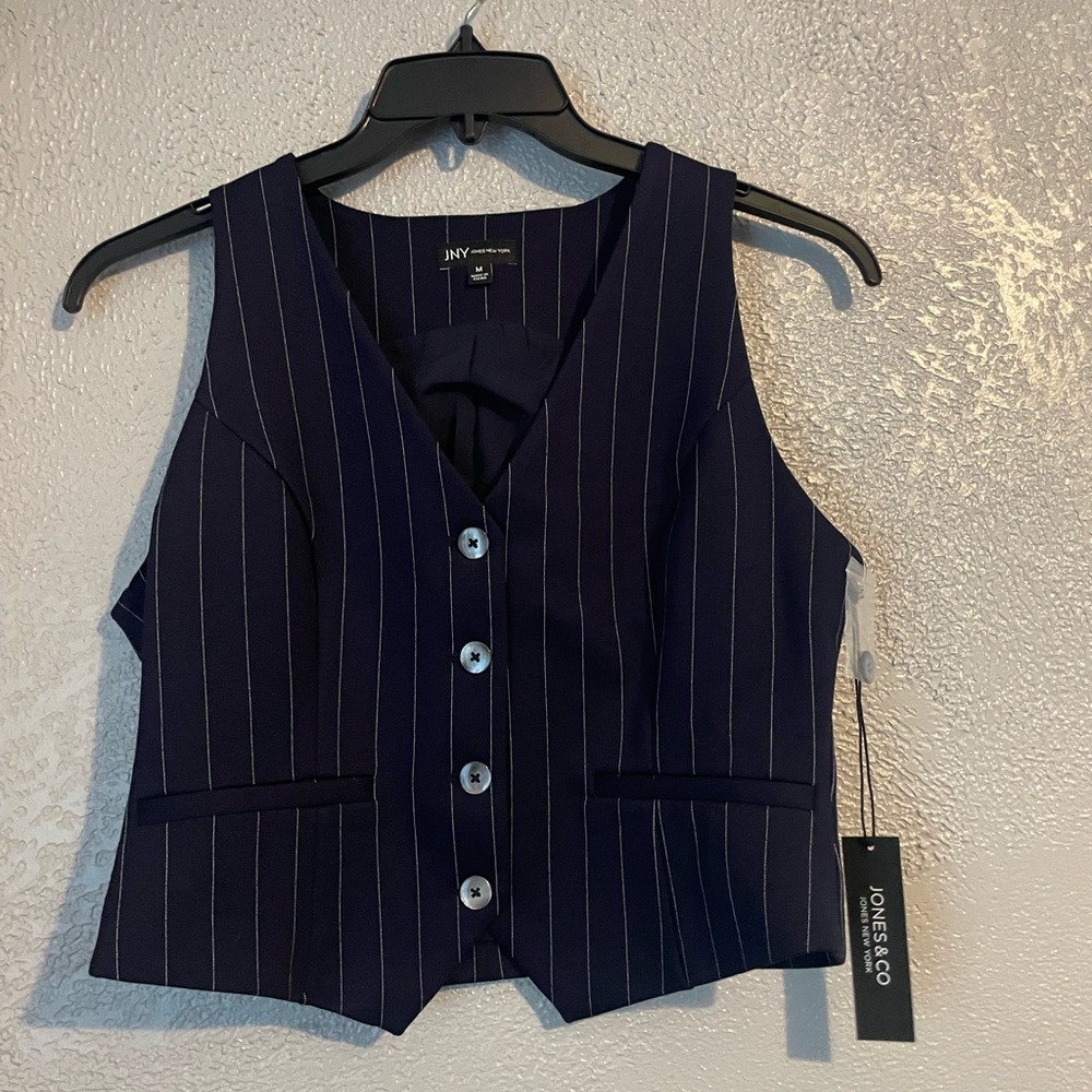 Nine West navy blue  and white Patterned Garment